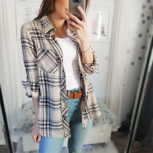 catlg Tops - Last1️⃣ Women’s Fall Plaid Button Down Soft Pocket Top Leggings Top